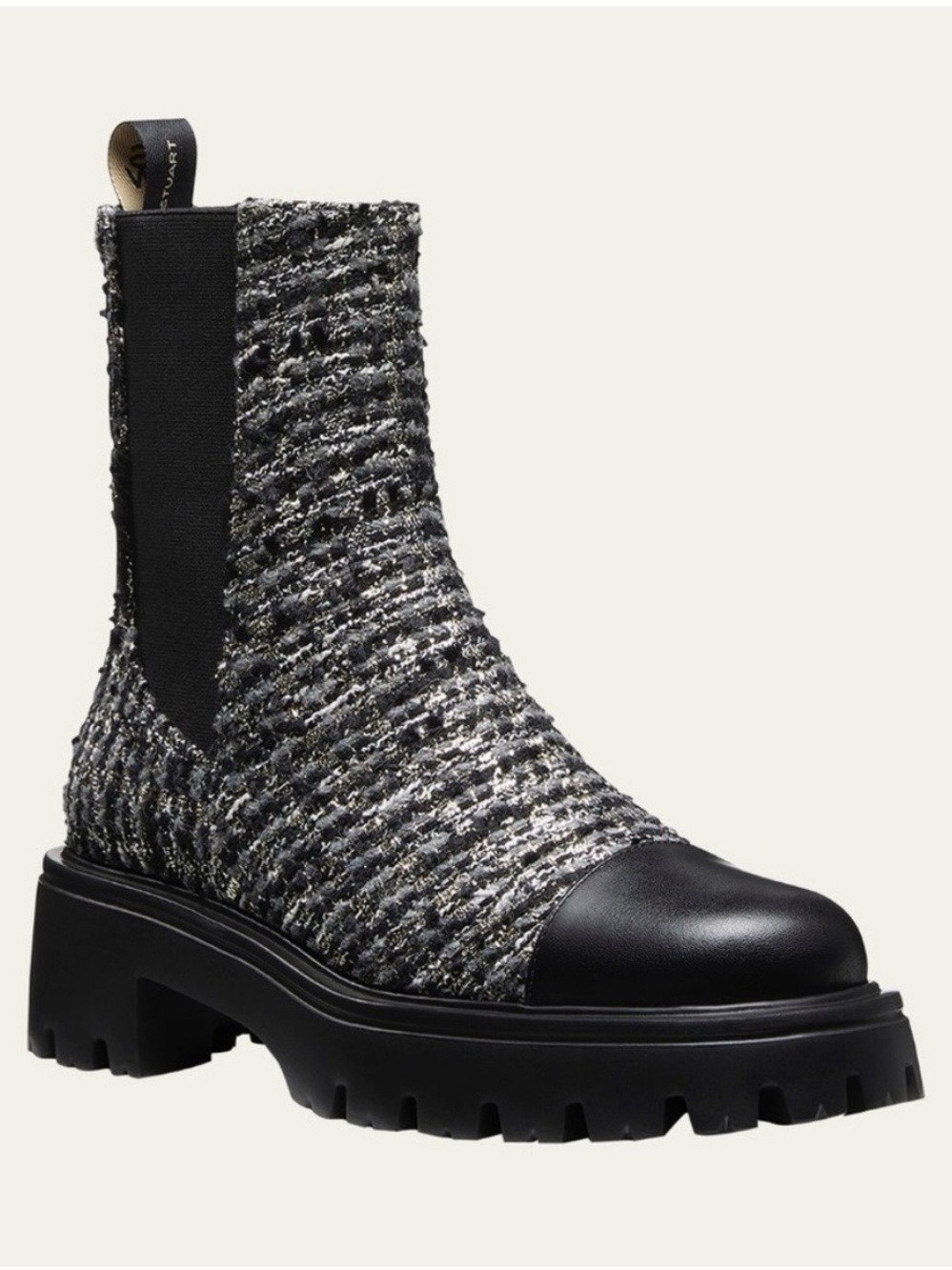 Stewart Weitzman Handmade Knit & Leather Chelsea Bootie - Never Worn